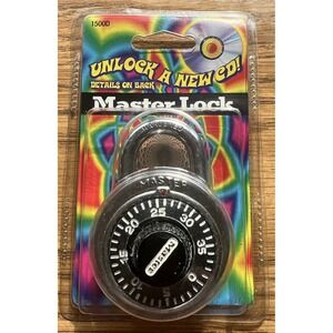 Master Lock‎ 1500D Locker Lock Combination Padlock Black New Old Stock From 1998